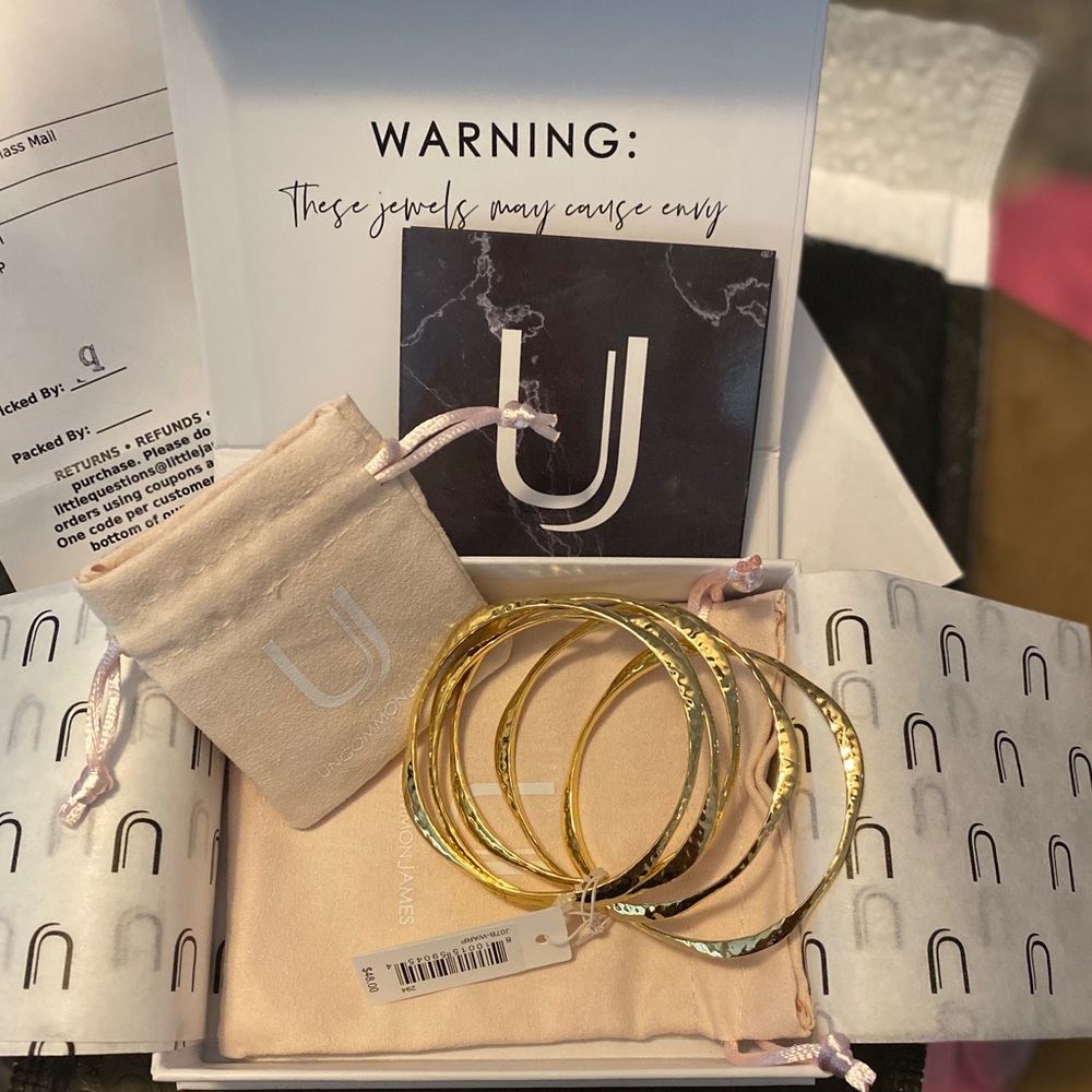 UNCOMMON JAMES WARP hammered-metal bangles